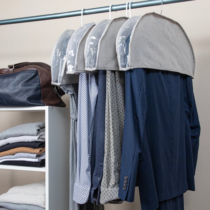 Household Essentials Hanging Garment Shoulder Dust Covers for Closet - 24.0"L x 3.0"W x 10.0"H