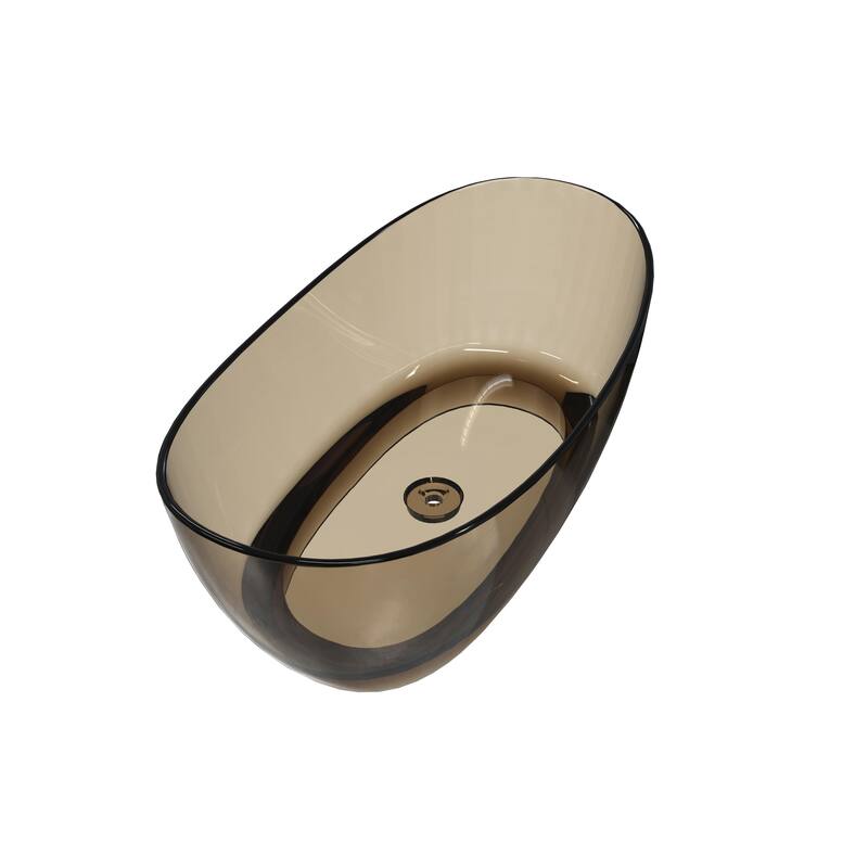 MEDUNJESS 65'' Freestanding Bathtub Solid Surface Soaking Tub