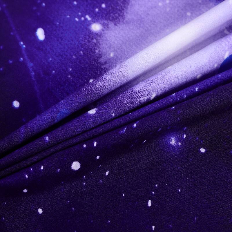 2 piece Galaxies Purple Comforter Duvet Cover Set Reversible Design