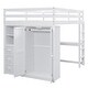 preview thumbnail 18 of 33, Full Size Loft Bed Side Storage Bed with Wardrobe and Desk, Full-Length Guardrails, Storage Shelves and Drawers for Bedroom/Dorm