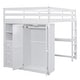 preview thumbnail 6 of 16, Modern Full Size Wood Loft Bed With Built-in Wardrobe,Desk,Storage Shelves And Drawers