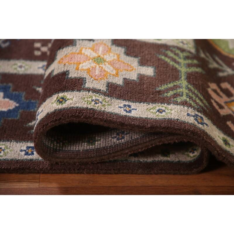 Geometric Kazak Oriental Area Rug Handmade Wool Carpet - 8'0" x 9'11"