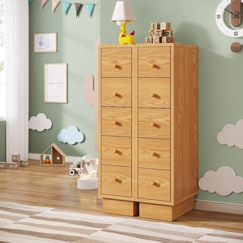 5 Drawers Tall Storage Dresser, Narrow Storage Drawers Organizer Lingerie Chest