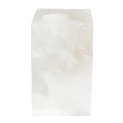 Tall Sq. Alabaster T-Lite Candle Holder - White