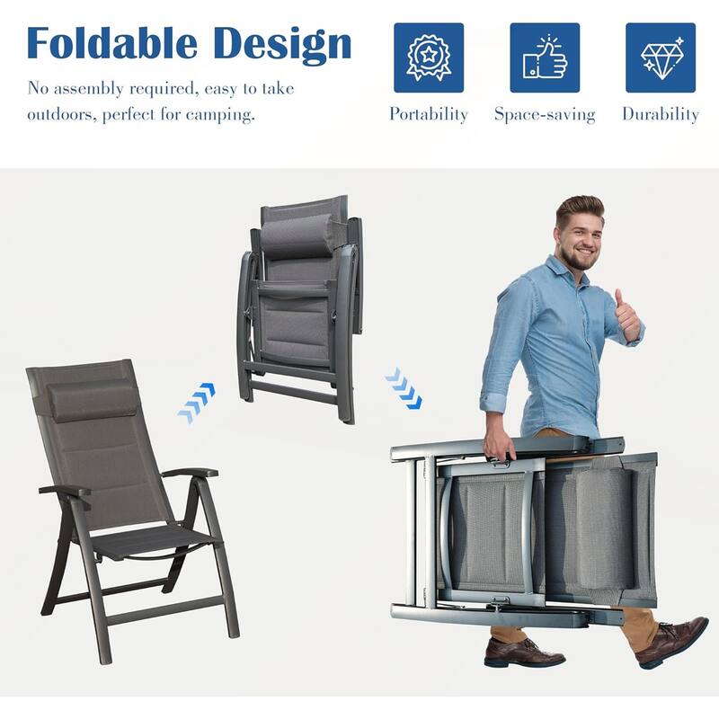 Patio Folding Chairs Set of 2