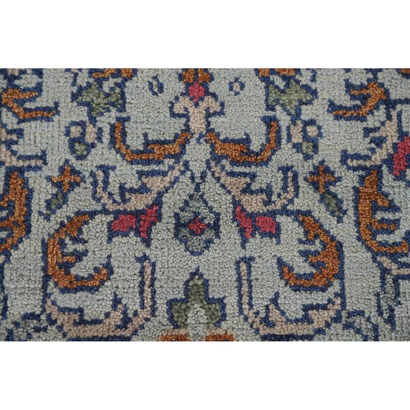 Heriz Serapi Indian Octagon Area Rug Handmade Wool Carpet - 5'11"x 6'1"