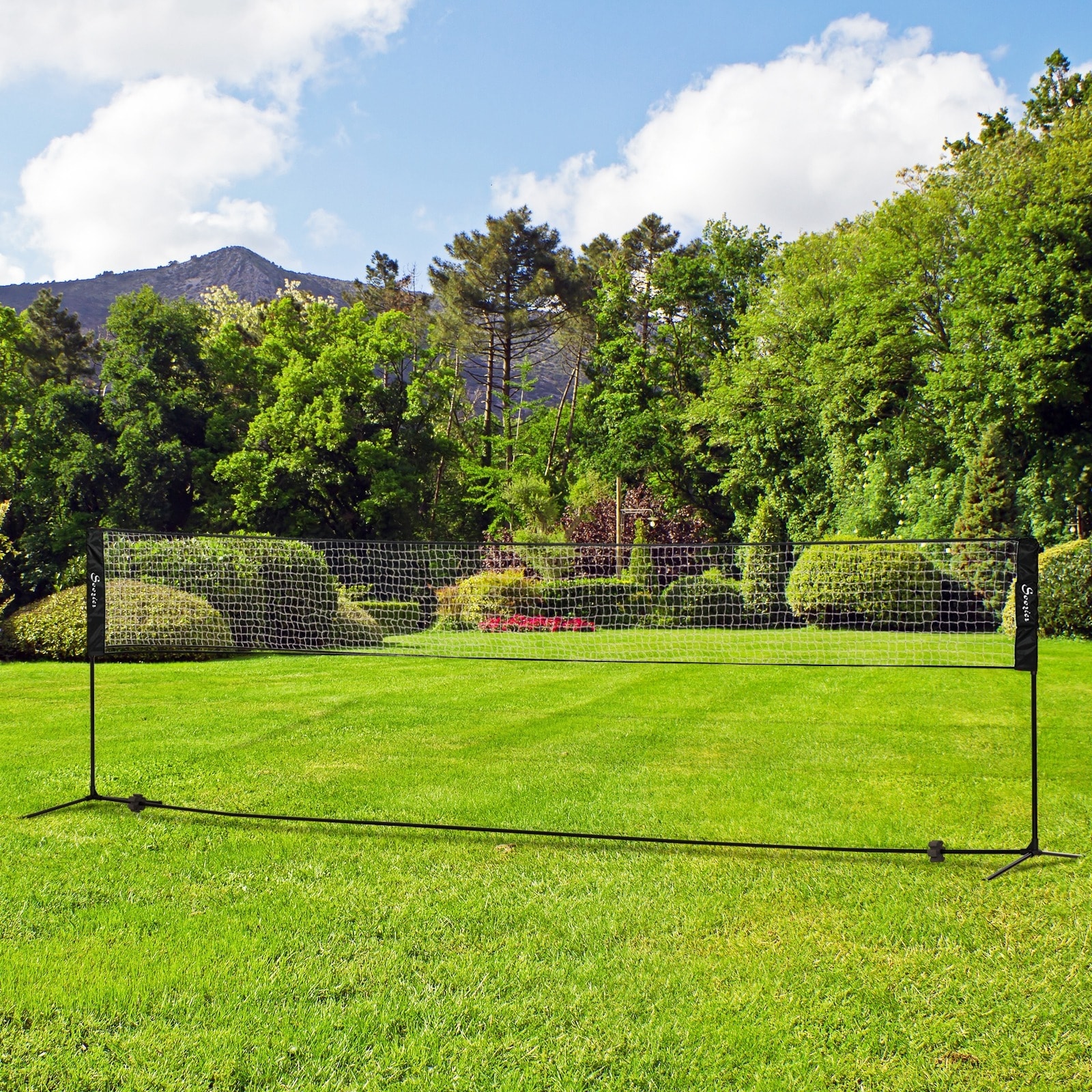 Soozier 17ft Portable All-in-One Badminton Set, Pickleball and Volleyball Net, Height Adjustable Outdoor Sports Set