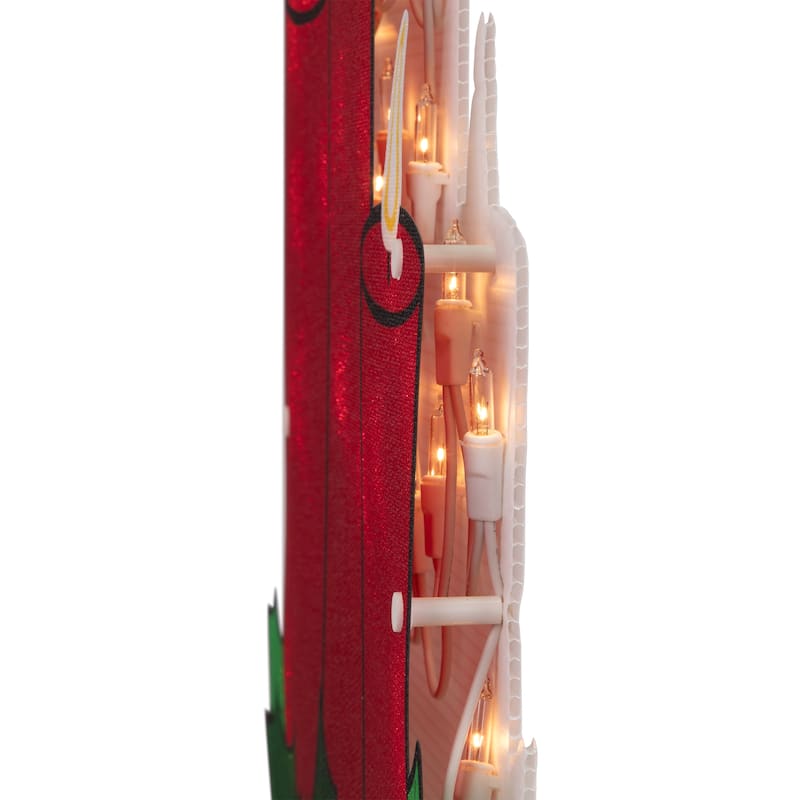 Lighted Candles Christmas Window Silhouette - 17.5" - Red