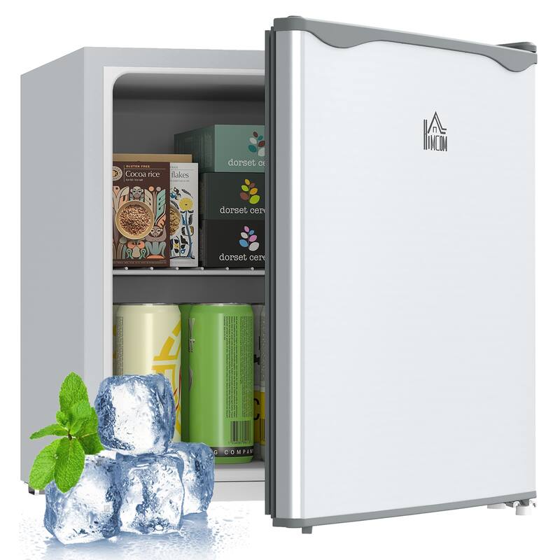 HOMCOM Mini Freezer Countertop, 1.1 Cu.Ft Compact Upright Freezer with Removable Shelves, Reversible Door for Home