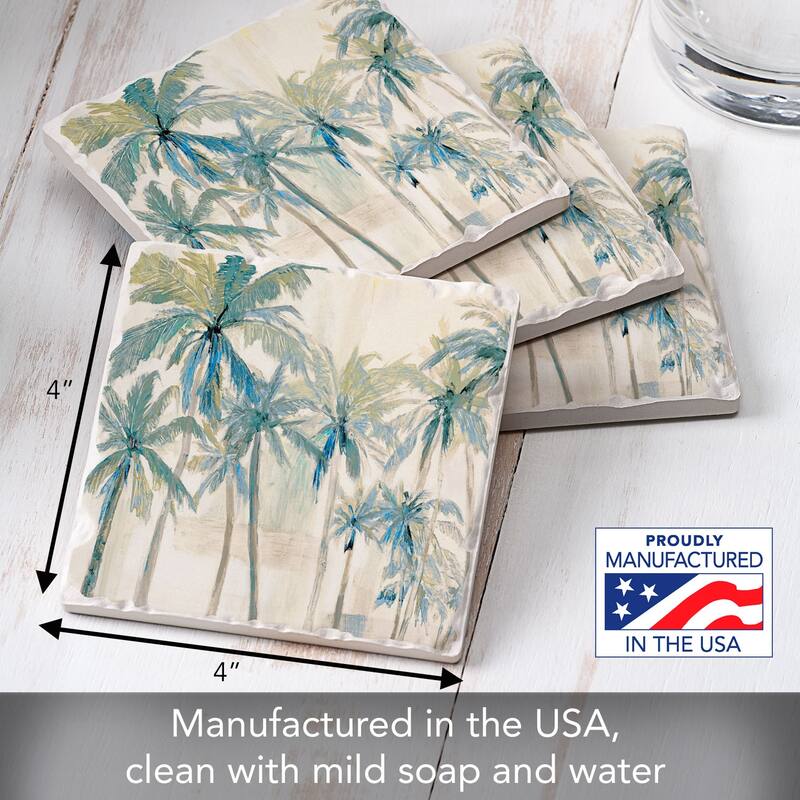 Wild Apple Graphics 4-Pack Tumbled Tile Stone Coasters with Protective Cork Backing Manufactured in The USA