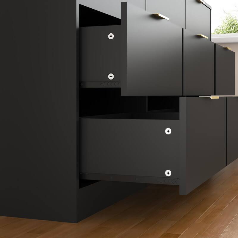 63" Long Dresser for Bedroom, Wooden Dresser Chest of 9 Drawers Storage Cabinet for Living Room Entryway