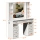 preview thumbnail 24 of 32, White/ Black Makeup Vanity with Lighted Mirror,Extra Large Vanity Desk with 9 Drawers,European Style Vanities