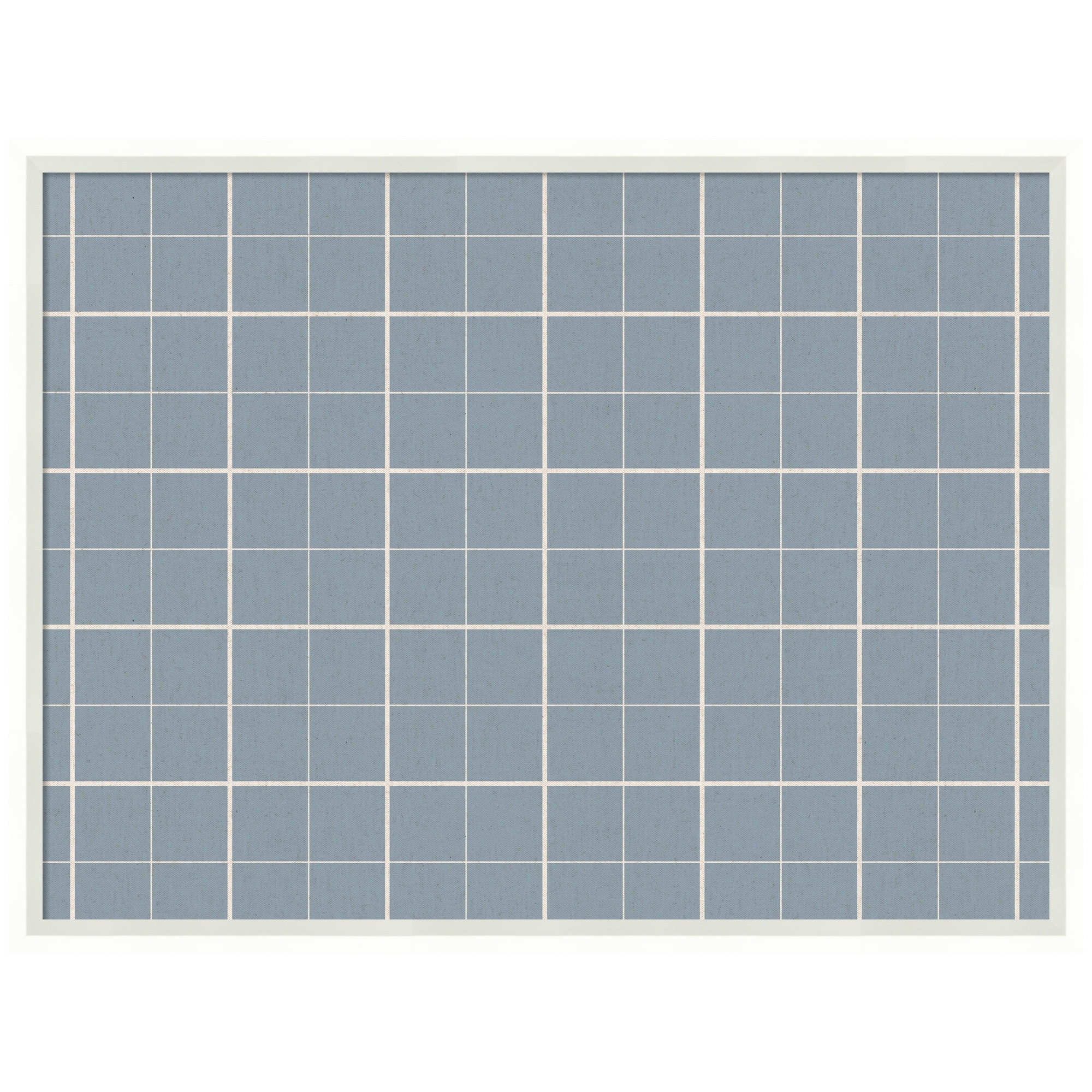 Kate and Laurel Framed Fabric Pinboard Light Blue Plaid Wall Organization