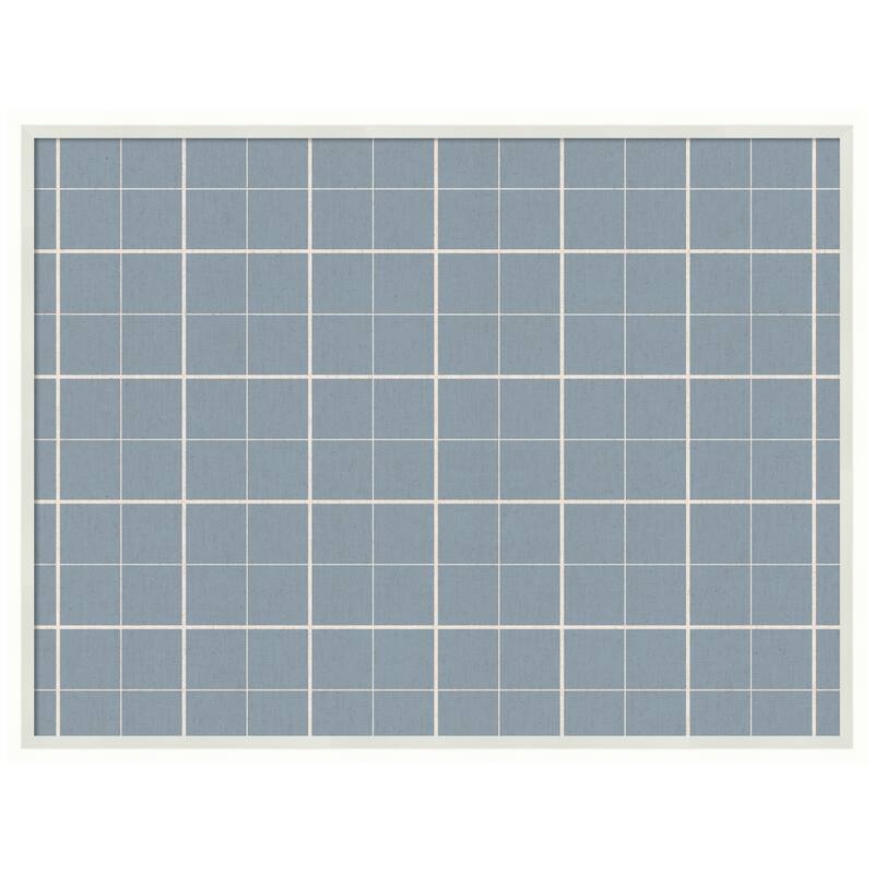 Kate and Laurel Framed Fabric Pinboard Light Blue Plaid Wall Organization - 25 x 19 - White