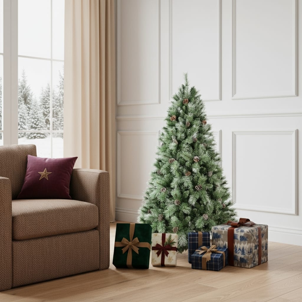 HomeRoots 5' Full Pine Christmas Tree With Decorations - Green - 41.00 in. x 60.00 in. x 41.00 in.