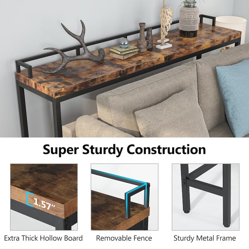 Console Table Behind Sofa Couch, 70.9 inch Long Narrow Entry Table