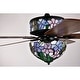 preview thumbnail 10 of 15, Warehouse of Tiffany Zaina 5-Blade Lighted Ceiling Fan 2-Tier Tiffany Style Glass