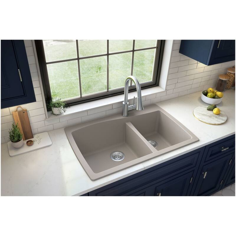 Karran USA QT-721 Quartz QT 34" Drop In Double Basin Quartz Composite