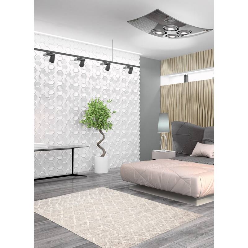 ECARPETGALLERY Braid weave Sienna Grey Wool Rug - 6'3 x 8'11