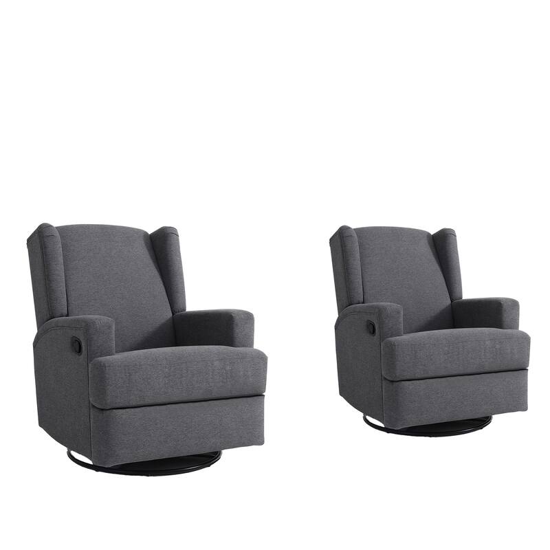 UIXE Upholstered Modern Swivel Glider Rocker Recliner