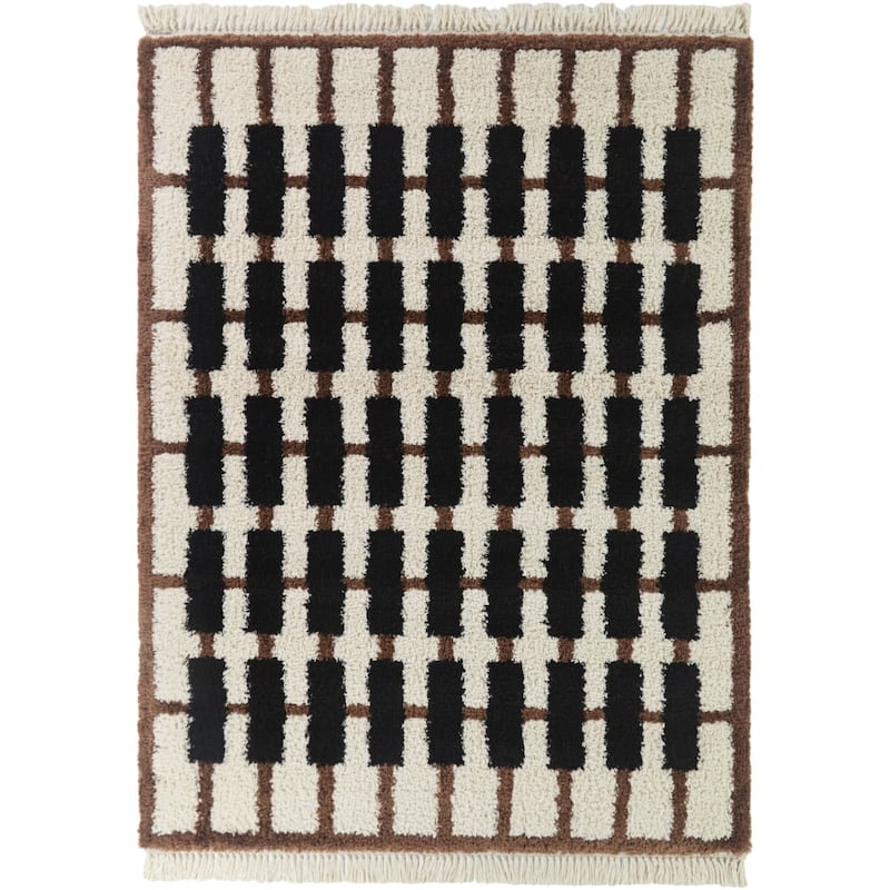 Adelia Geometric Grid Area Rug