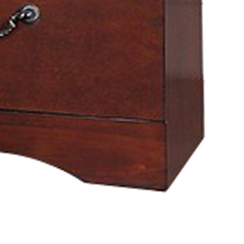 Cherry Brown 2 Drawer 16 in. W Nightstand with Sturdy Hardware and Ample Storage