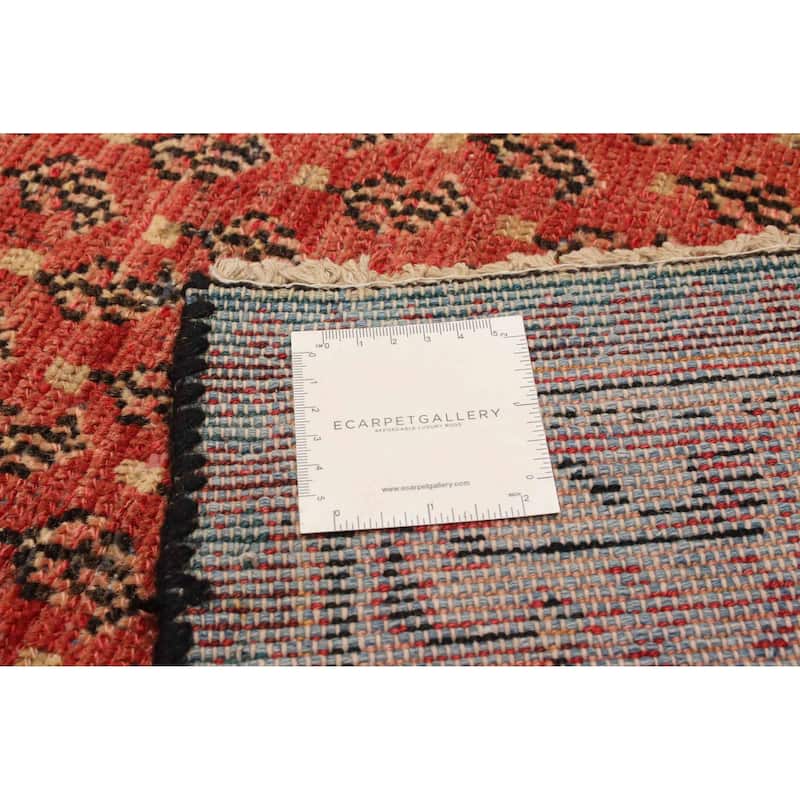 ECARPETGALLERY Hand-knotted Andelz Red Wool Rug - 3'5 x 13'7