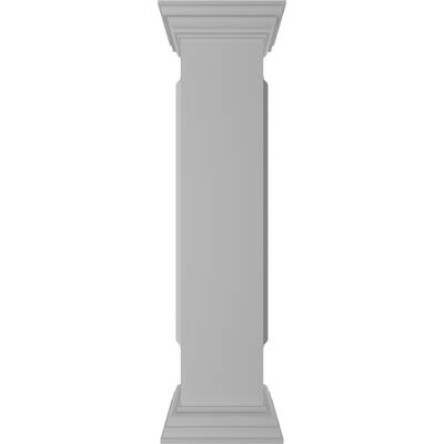 Straight Newel Post with Panel, Peaked Capital & Base Trim (Installation kit included)