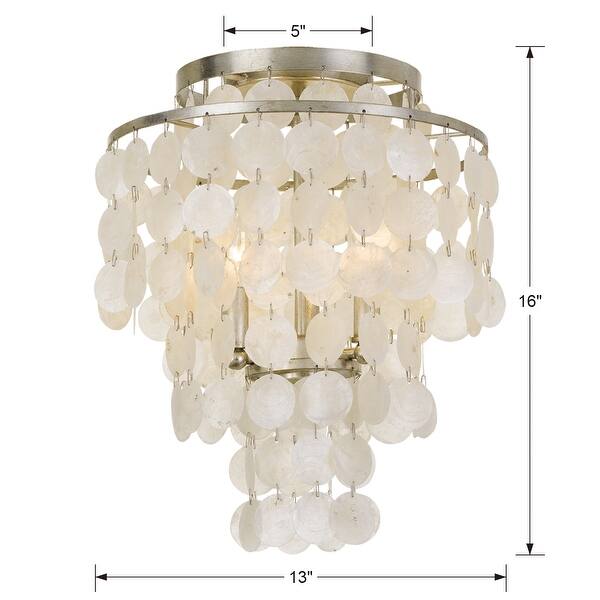 Brielle 3 Light Antique Silver Ceiling Mount - 13'' W x 16'' H