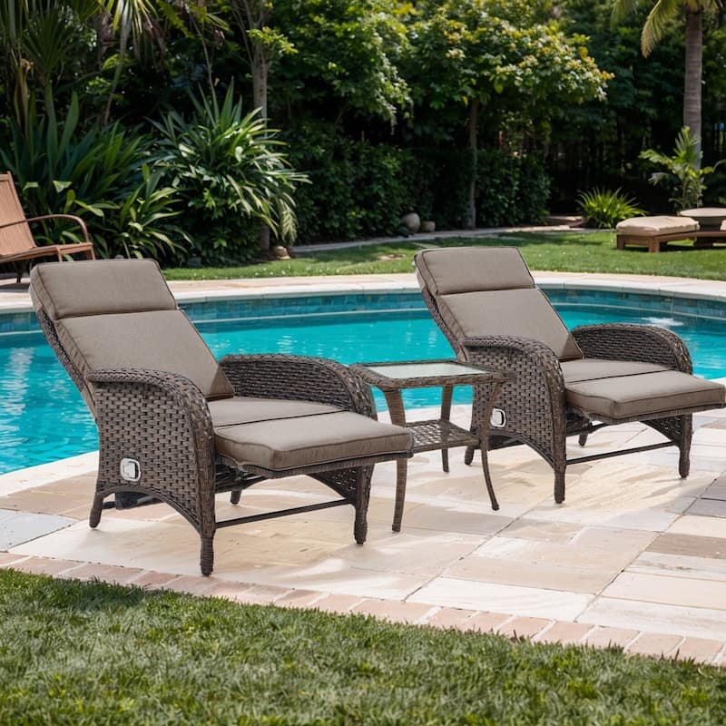 Outdoor Chaise Lounge Chair Adjustable 6-Position