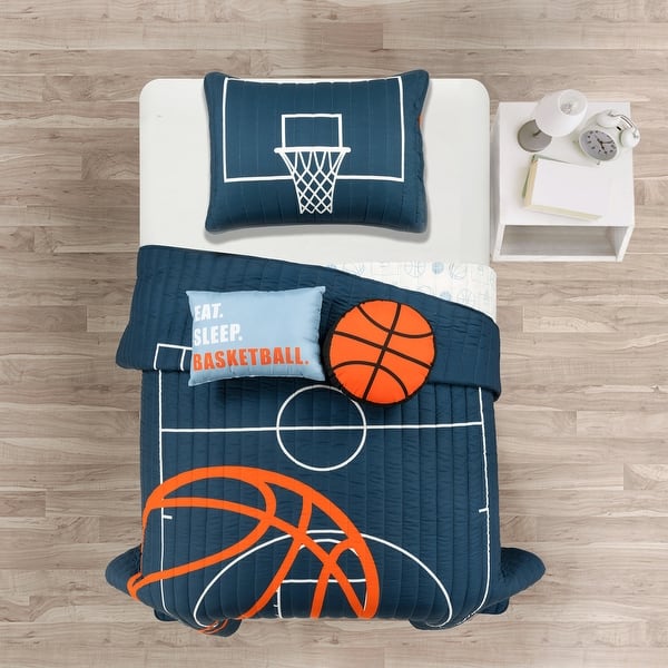 Homemissing Copripiumino Basket 100% Cotone – 140x200 Cm, Set 2 Pezzi, Tema Sport Per Ragazzi