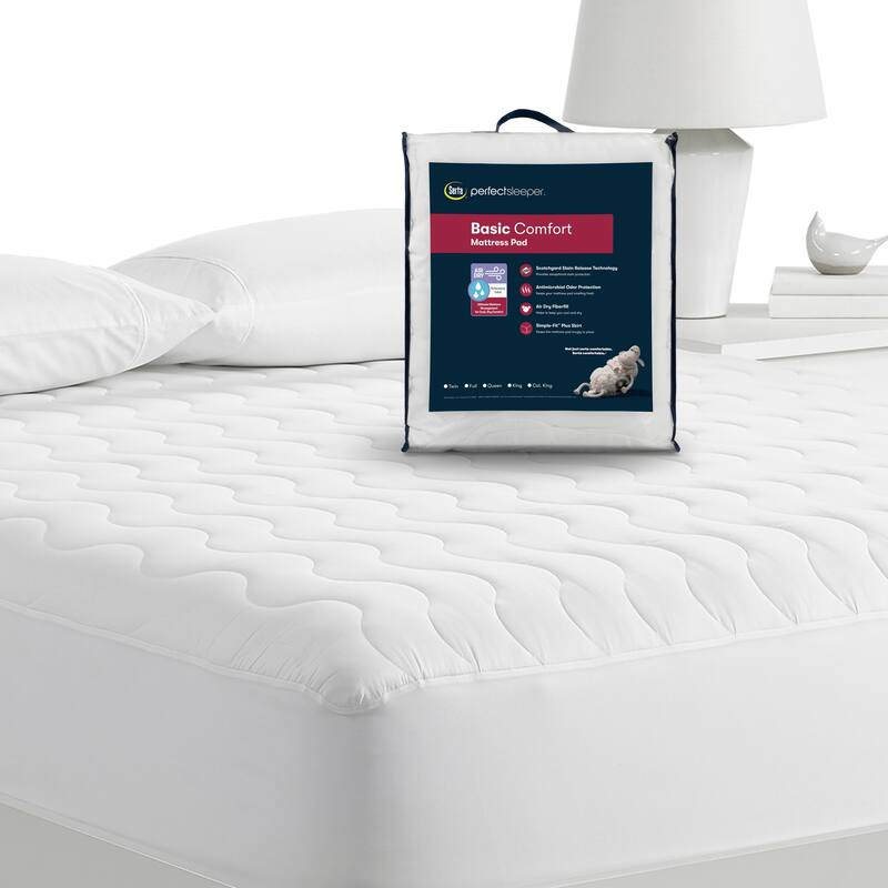 Serta Air Dry Basic Comfort Mattress Pad - White