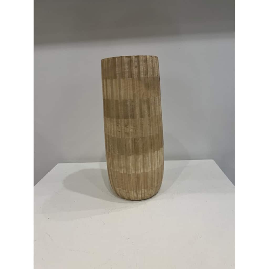 Rhaegal Sun Bleached Mango Wood Vase Dia 4.5" & H 11"
