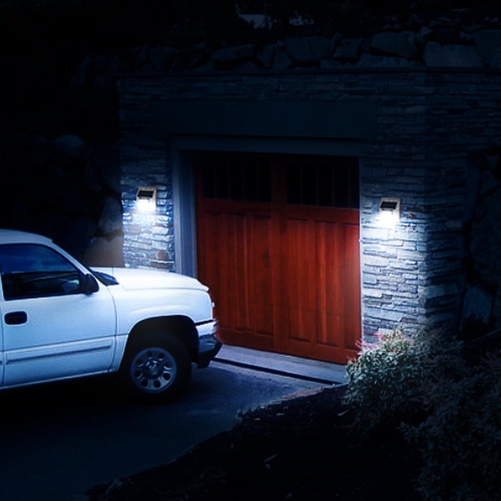 4 Pack LED Solar Outdoor Wall Lighting Exterior Wall Sconce with