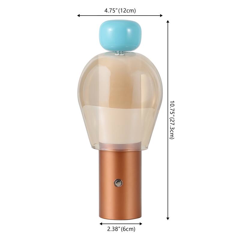 10.75" Candle-Style Rechargeable/Cordless Dimmable Integrated LED Table Lamp with Touch Sensor - 10.75