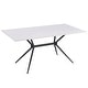 preview thumbnail 103 of 131, Elega Modern Sintered Stone Dining Table Modern Trestle Base Powder-Coated Steel Frame Kitchen Table - 47"-71" 71 Inches - Solid White