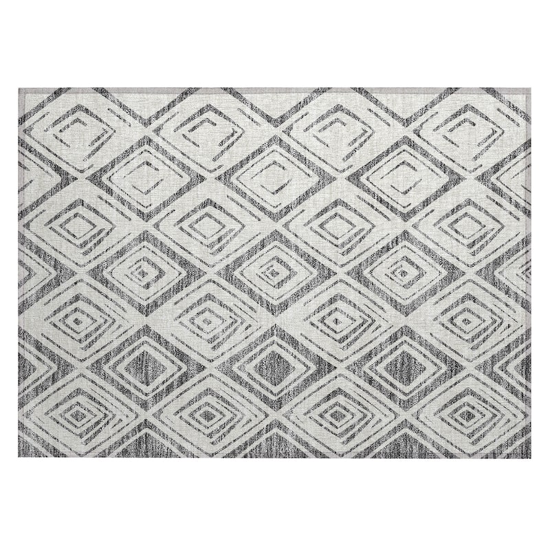 Machine Washable Indoor/ Outdoor Chantille Ombre Diamonds Rug
