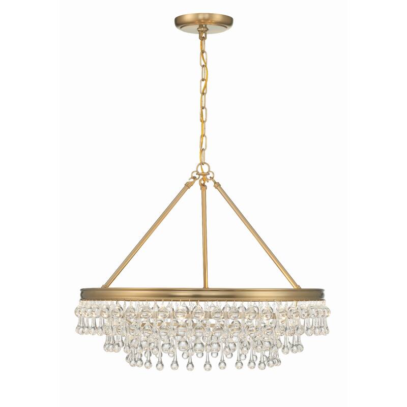 Calypso 6 Light Vibrant Gold Chandelier - 25"W x 19.75"H x 25"D