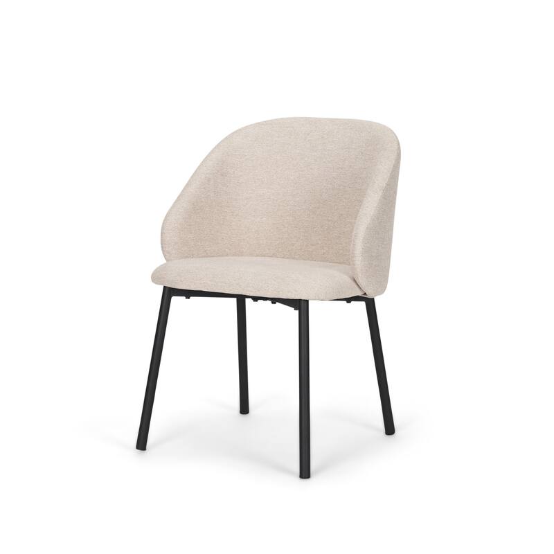Shannon Dining Chair w/ Gray Fabric & Matte Black Metal