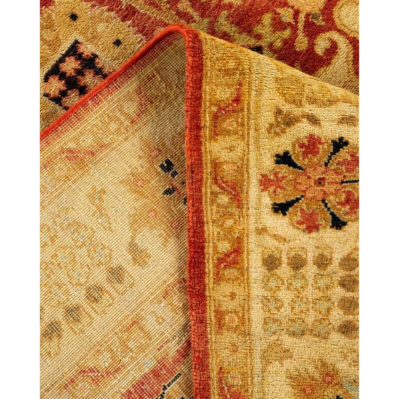 Overton Hand Knotted Wool Vintage Inspired Traditional Ottoman Red Area Rug - 4' 7" x 5' 10"