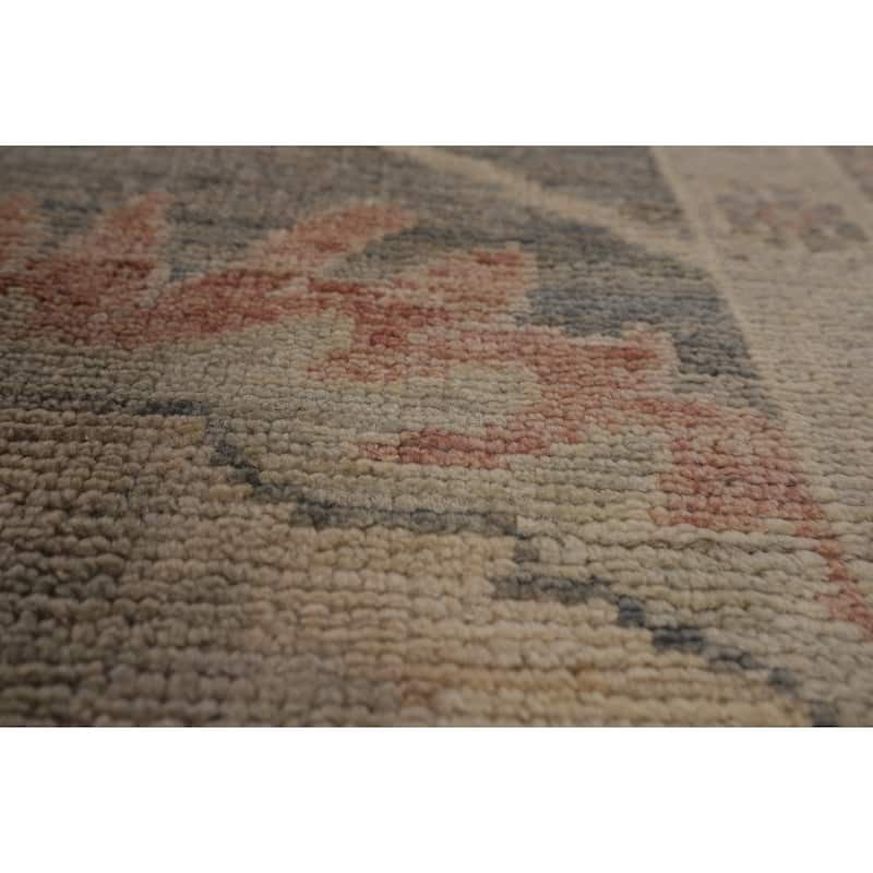 Vegetable Dye Grey Oushak Turkish Large Rug Hand-Knotted Wool Carpet - 10'1"x 14'3"