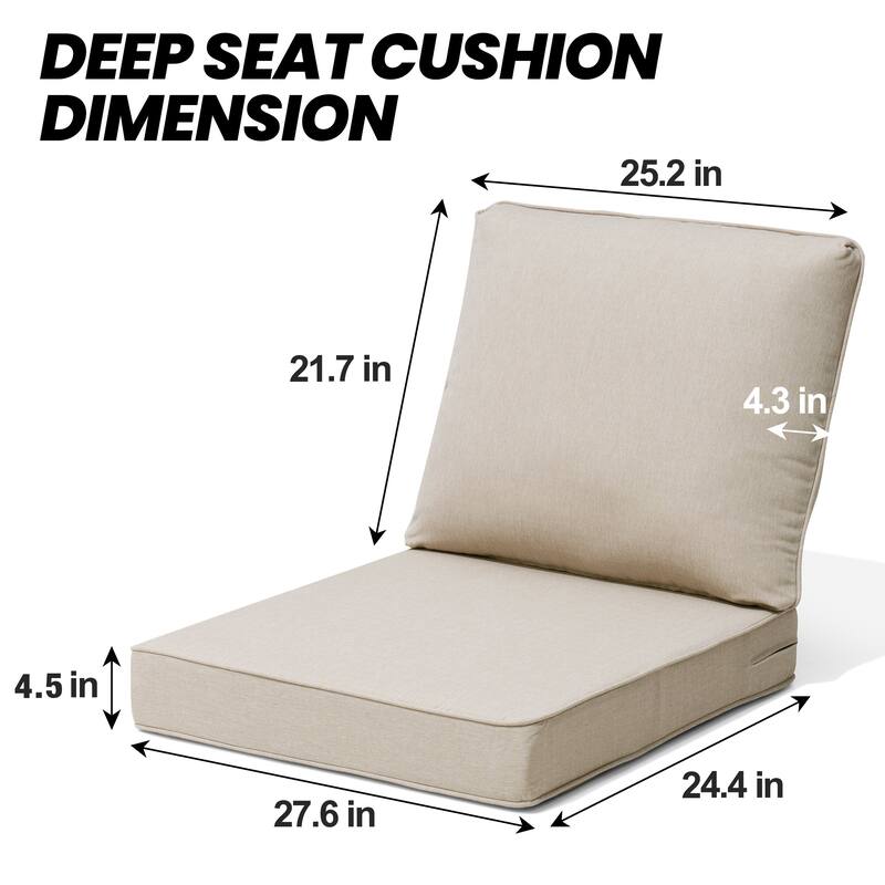 27.6 in. x 24.4 in. Crestlive Products Outdoor Deep Seat Cushion Chair Set