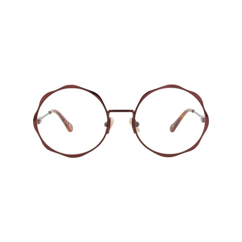 Chloé Round-Frame Metal Optical Frames - Brown Brown Transparent - Brown