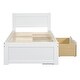 preview thumbnail 8 of 25, Twin Size Wooden Platform Bed Frame with one Storage Rack on Wheels, one Drawer & Two Shelves for Boys Girls, Noise-Free