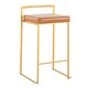 preview thumbnail 29 of 33, Silver Orchid Forrest Gold Stackable Counter Stool (Set of 2) - N/A Camel Faux Leather