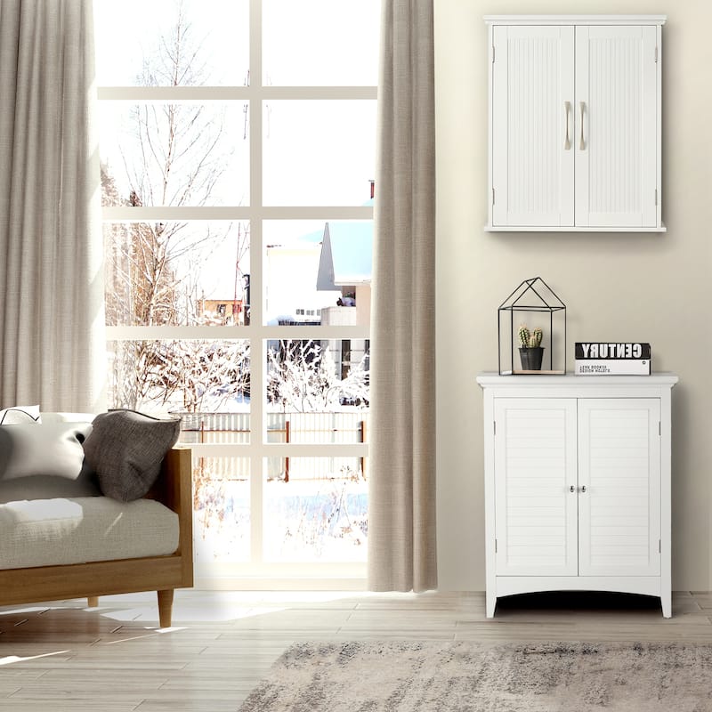 Teamson Home Newport Removable Two-Door Wall Cabinet - 20.0" L x 7.01" W x 24.02" H