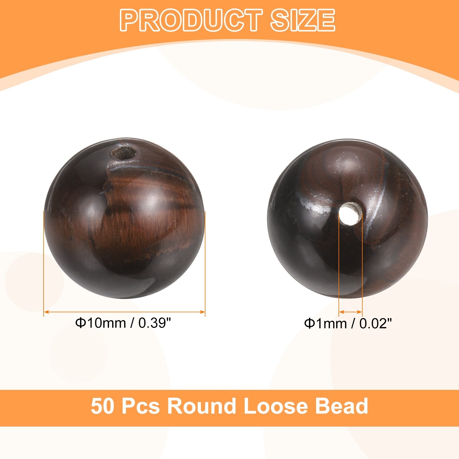 Natural Stone Beads Tiger Eye Round Gemstone Stone Loose Beading Genuine Smooth Bead for Jewelry Making Bracelets