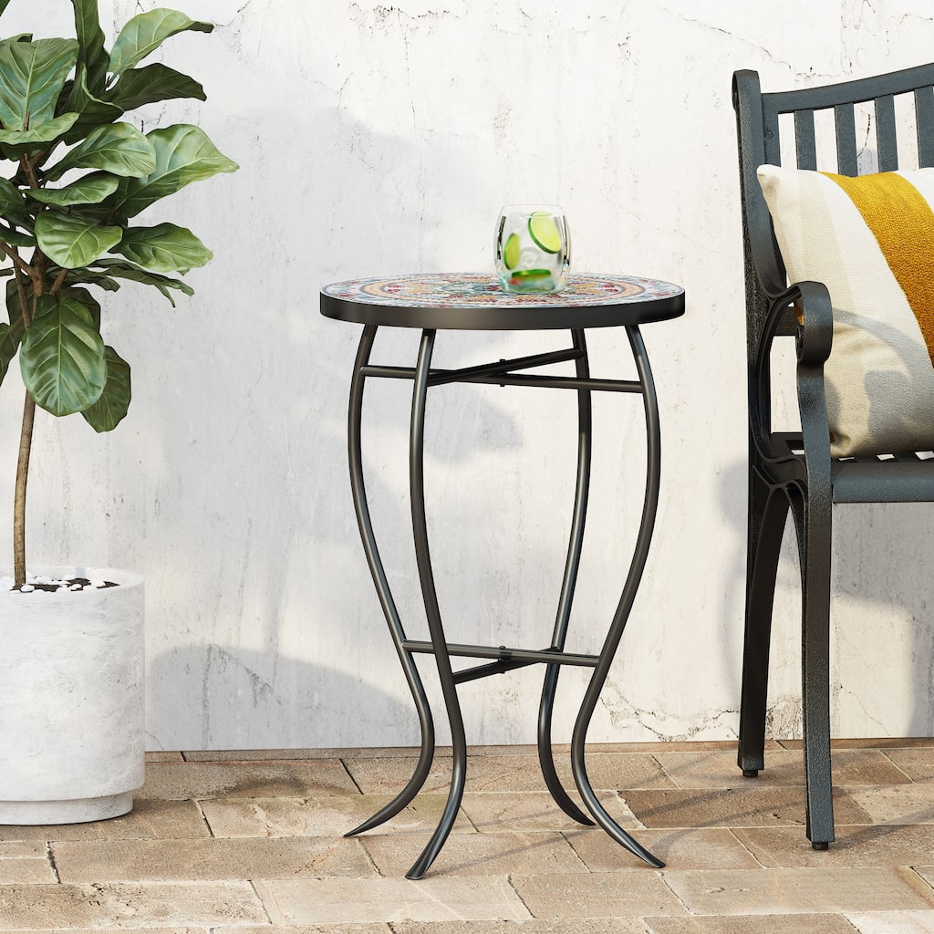 La Crescenta Outdoor Side Table with Tile Top by Christopher Knight Home