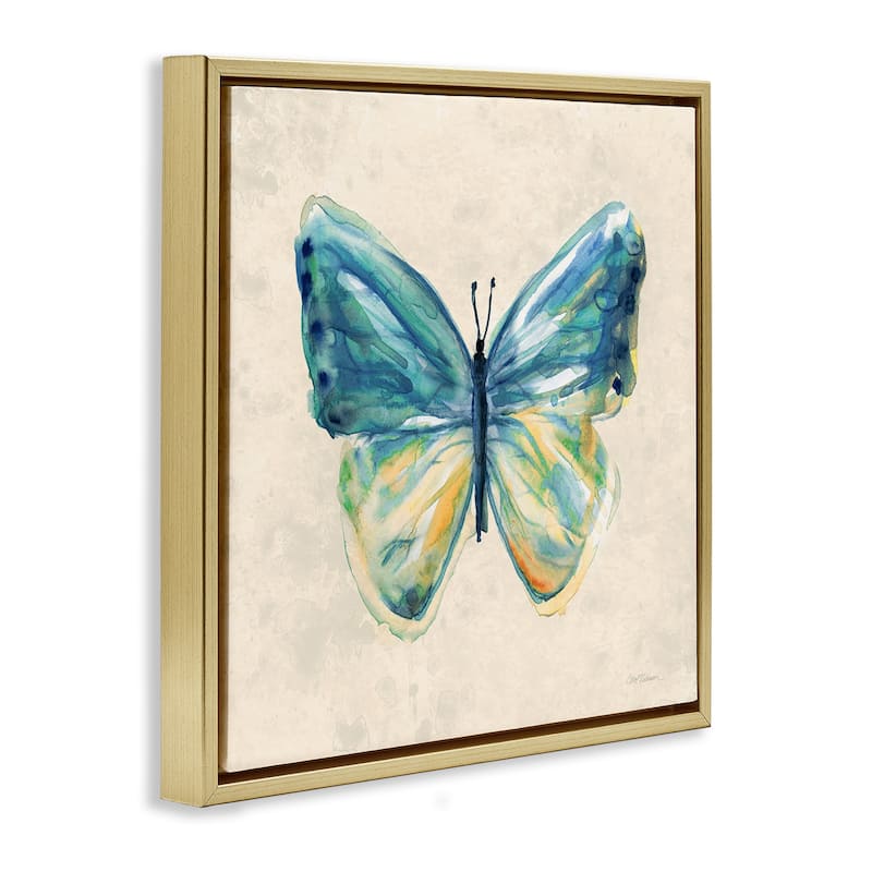 Stupell Bright Watercolor Butterfly Framed Floater Canvas Wall Art Design By Carol Robinson