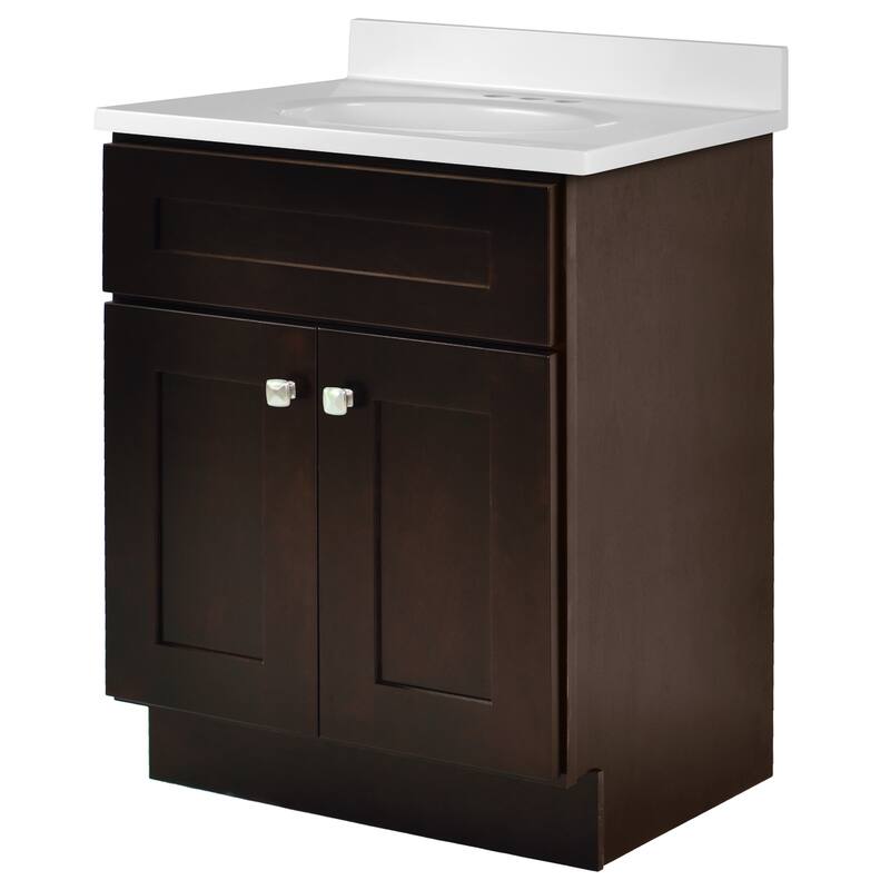 Brookings 25 Inch Assembled Bath Vanity with Cultured Marble Top